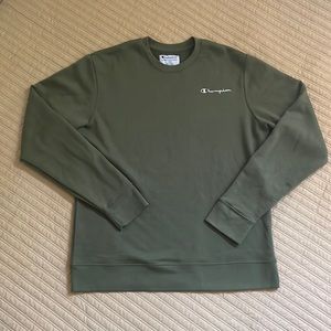 Men’s Champion Crewneck Sweatshirt - Olive Green - Size Large